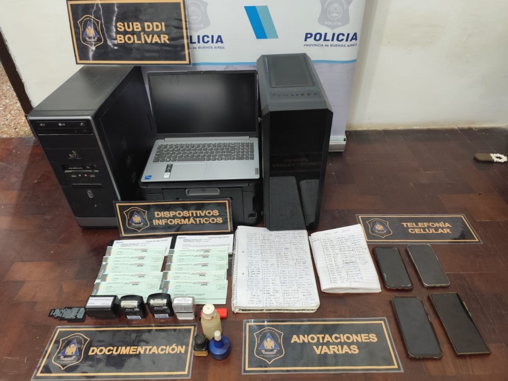 Bolívar: Desbaratan una organización delictiva mixta con integrantes de Bolívar y de Banfield (Lomas de Zamora)